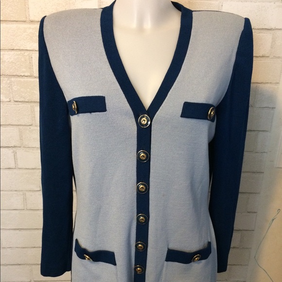 St. John Sweaters - St. John collection by Marie Gray blue jacket sz S